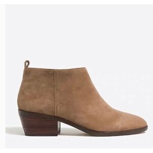 J. Crew Sawyer ankle booties in camel side zip heeled size‎ 7.5 EUC
